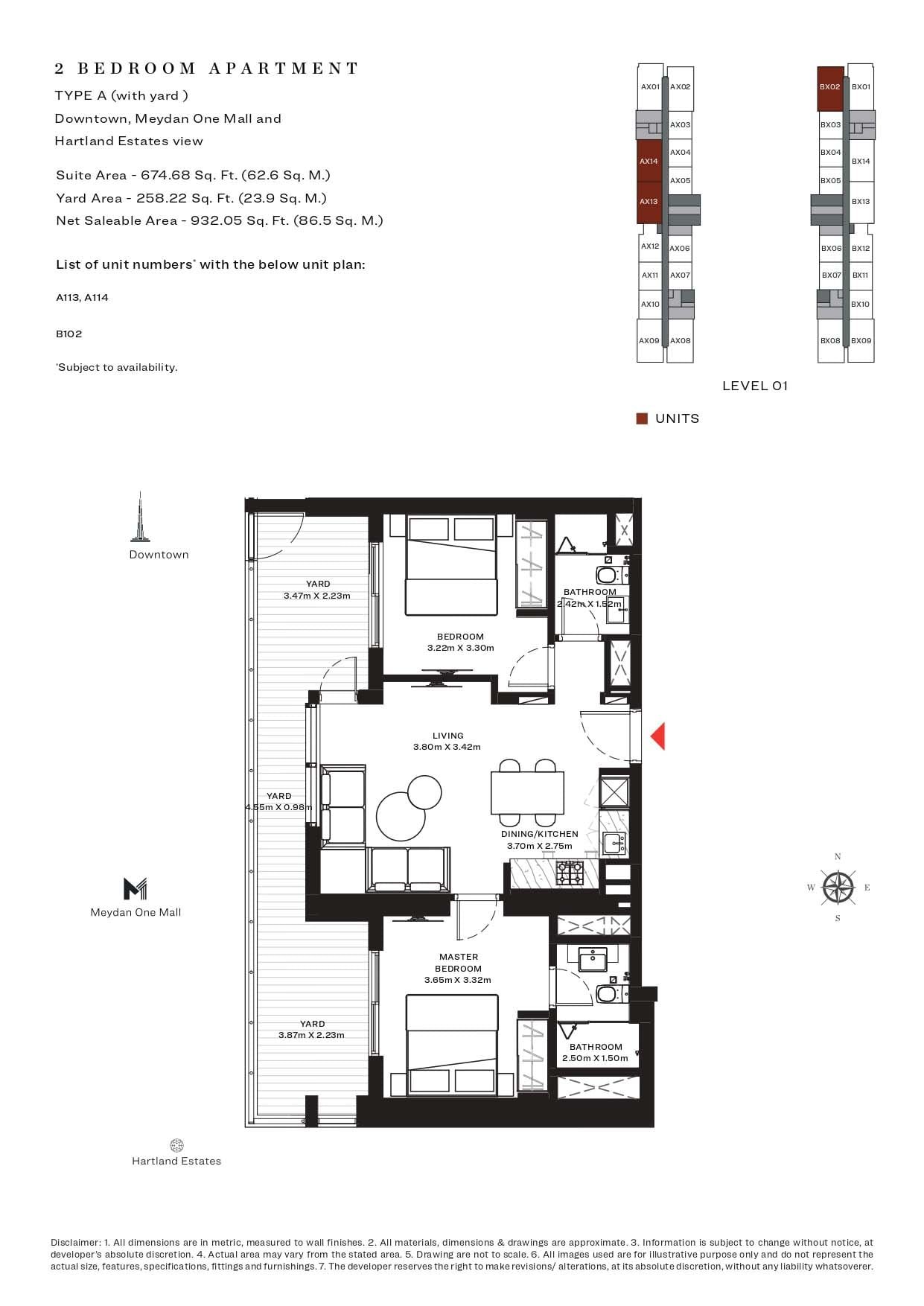 2 Bedrooms floor plan