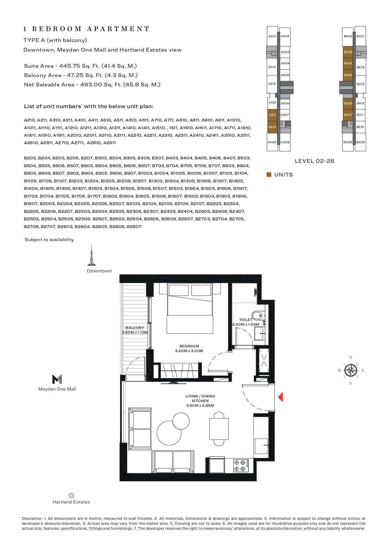 1 Bedroom floor plan