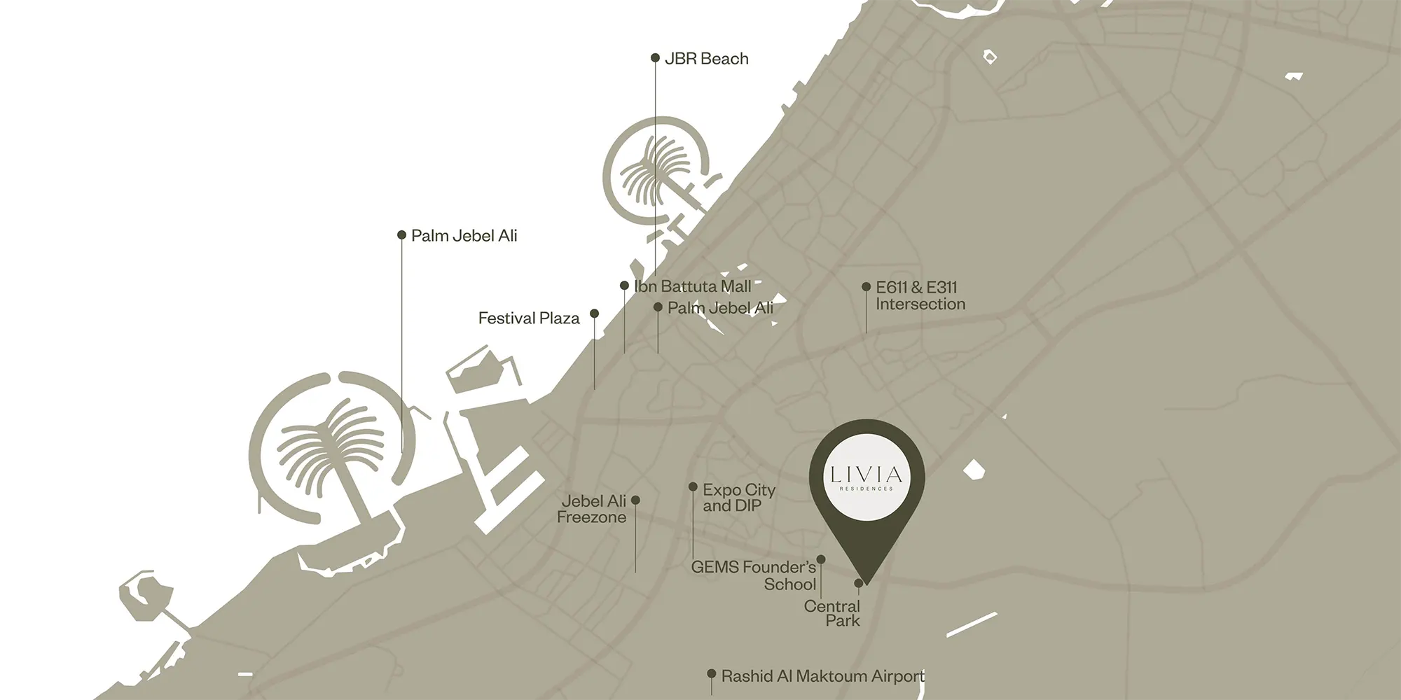 Livia Residences at Dubai South location map