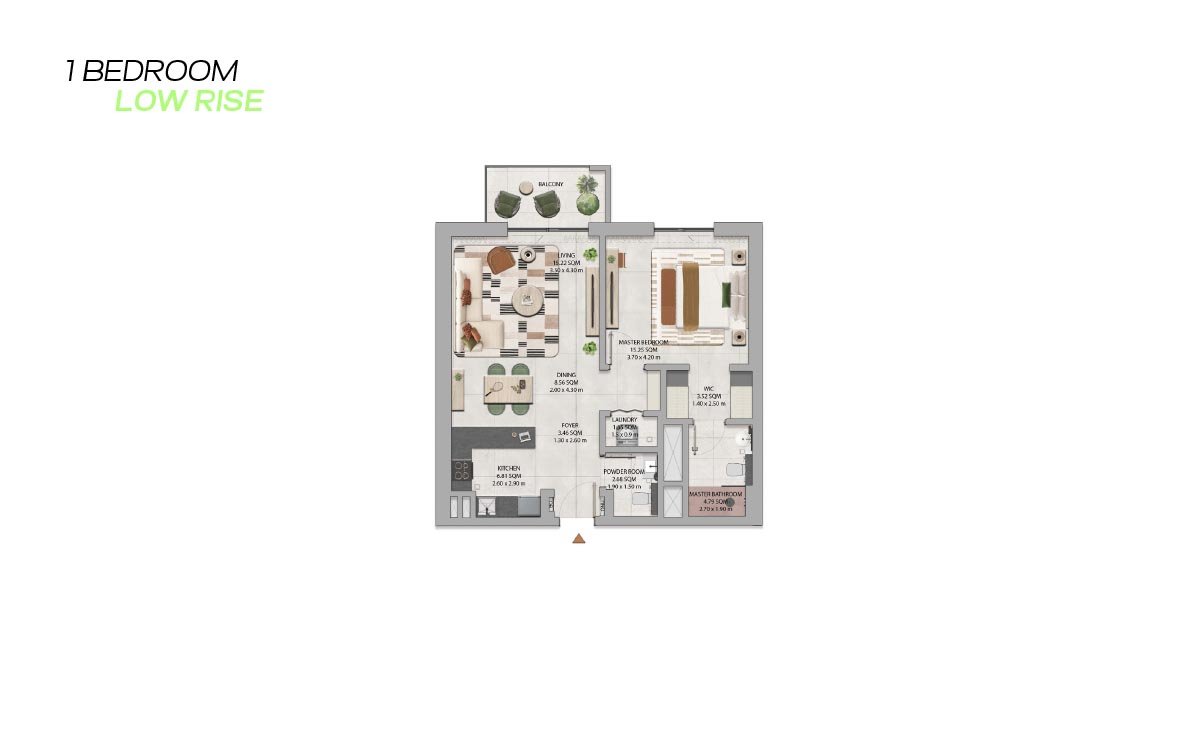 1 Bedroom floor plan