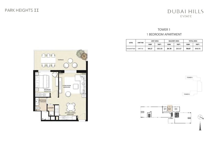 1 Bedroom floor plan
