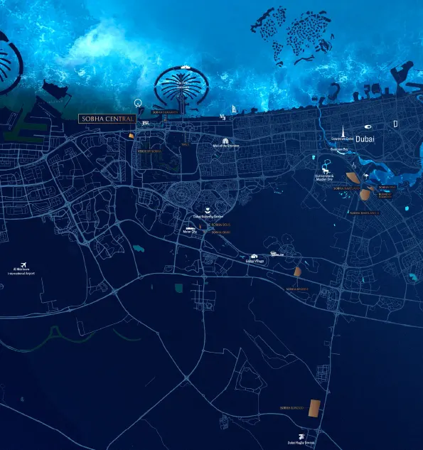 The Eden at Sobha Central location map