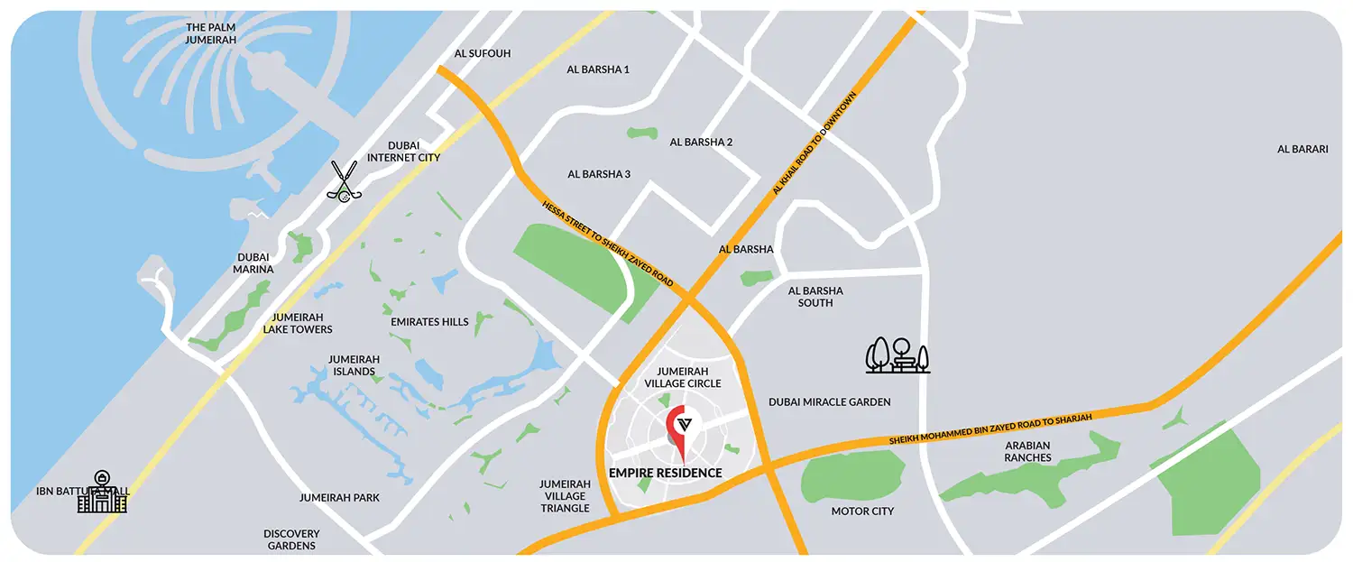 Empire Residence at JVC location map