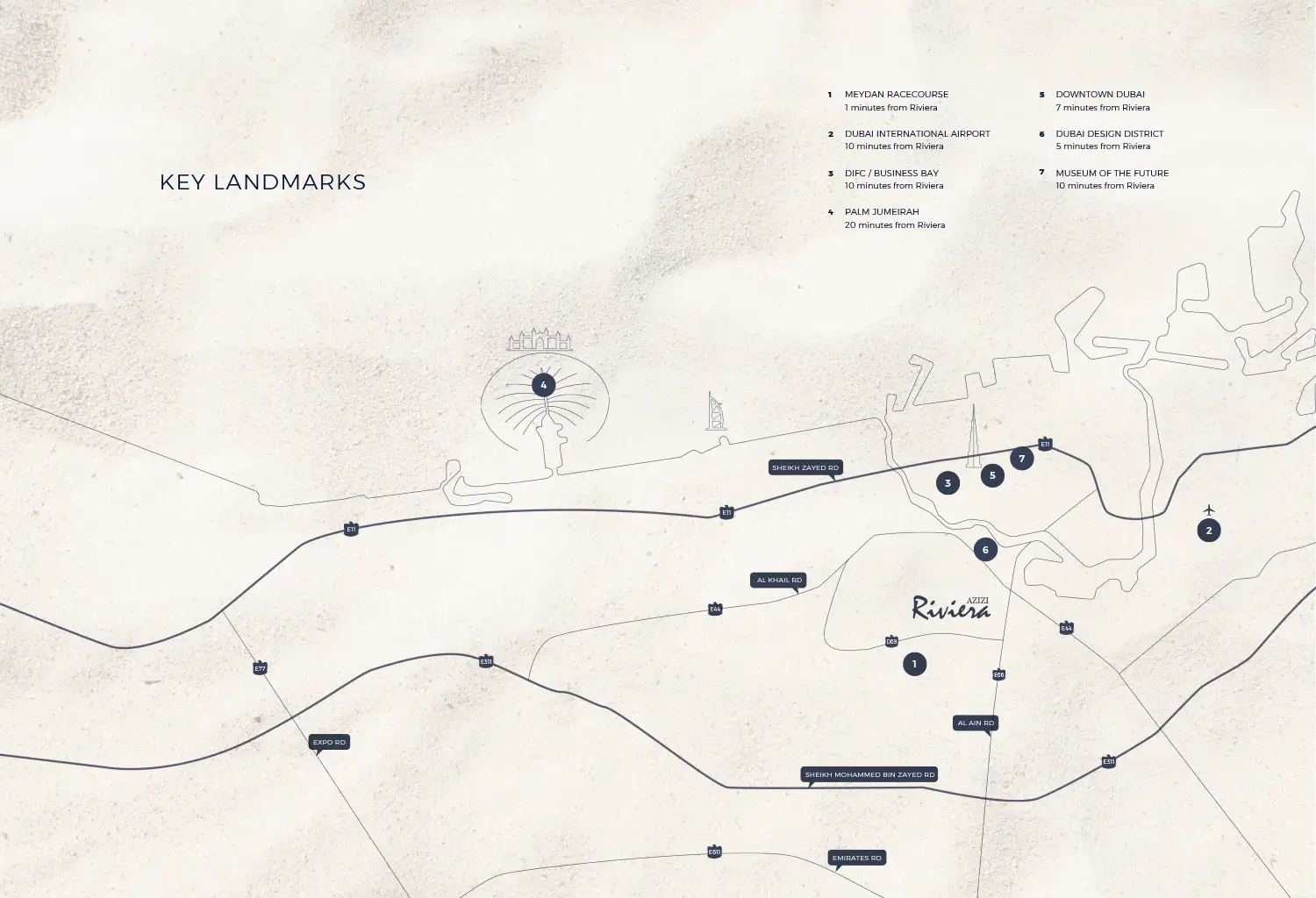 Azizi Riviera 55 location map