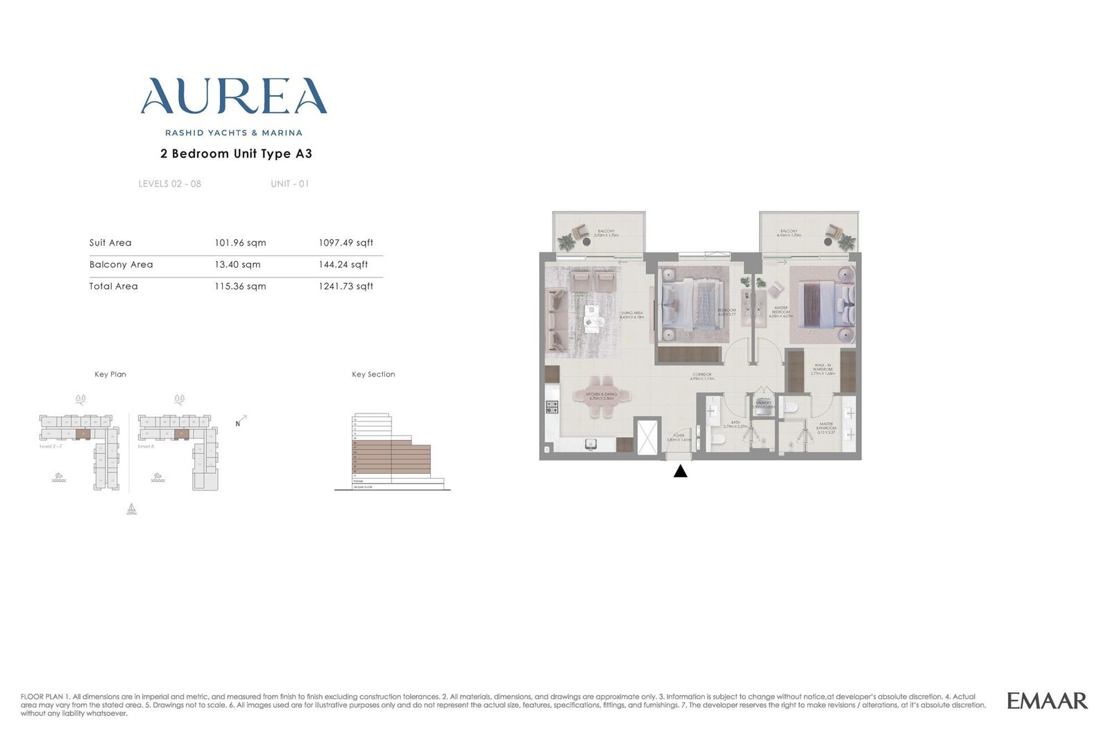 2 Bedrooms floor plan