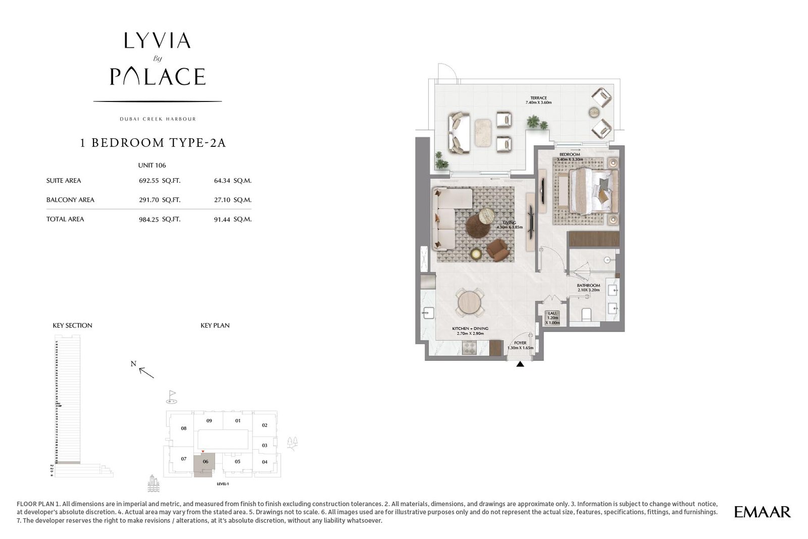 1 Bedroom floor plan