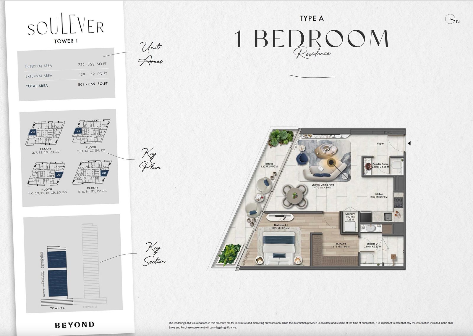 1 Bedroom floor plan