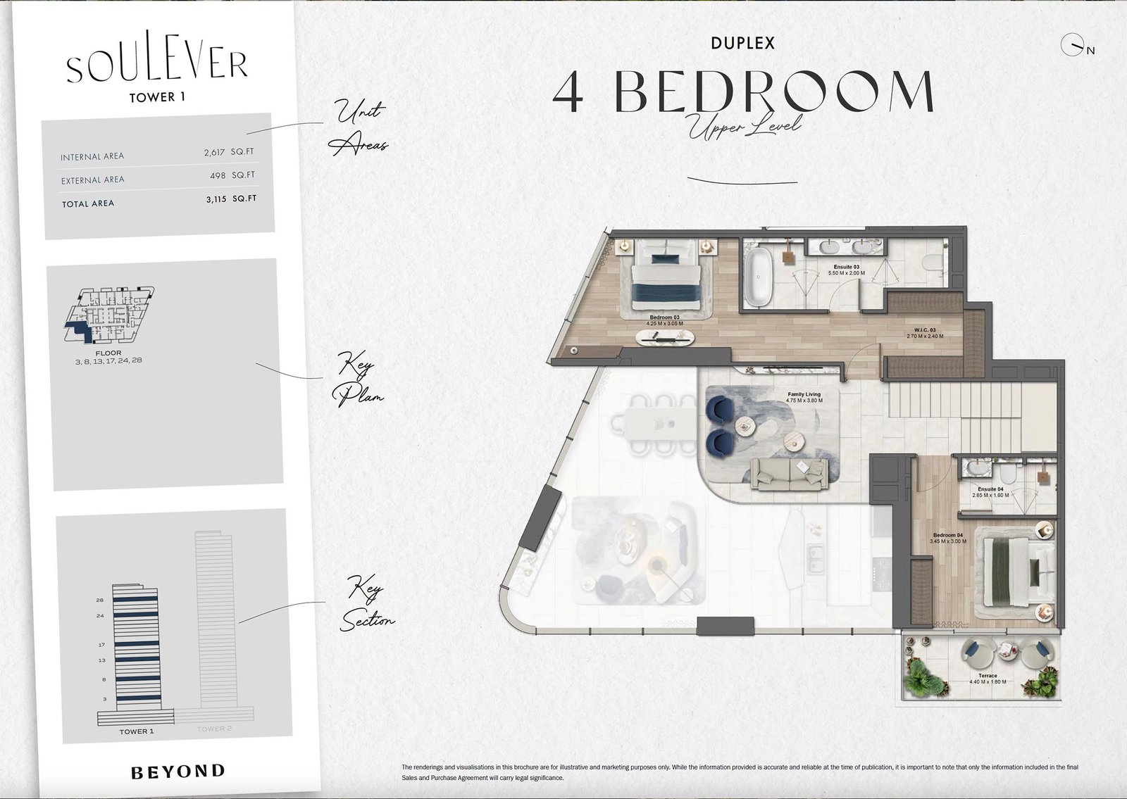 4 Bedrooms + Maid floor plan