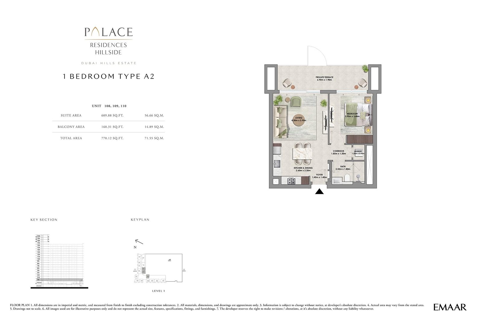 1 Bedroom floor plan