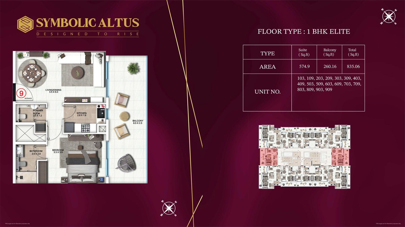 1 Bedroom floor plan