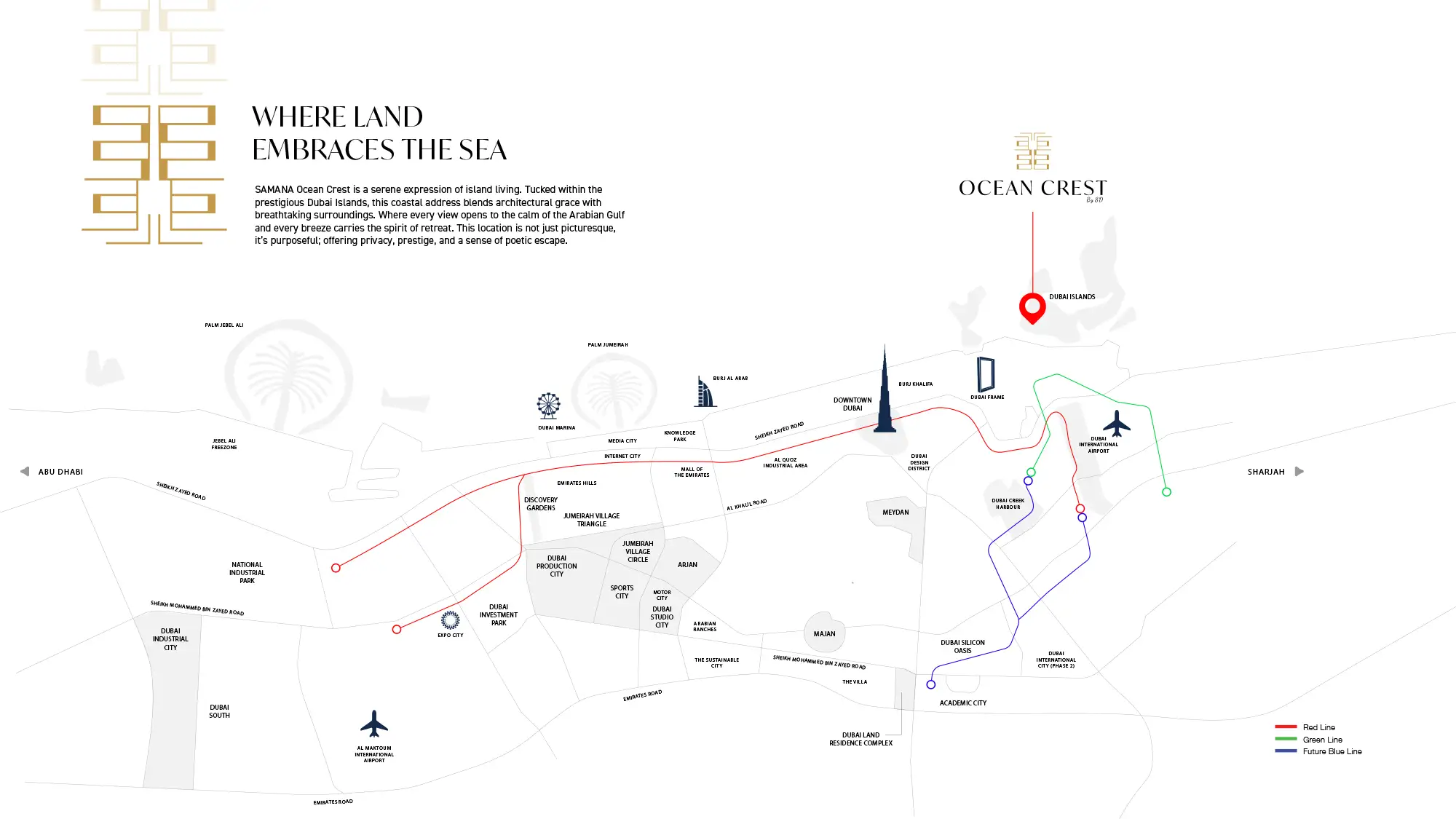 Samana Ocean Crest at Dubai Islands location map