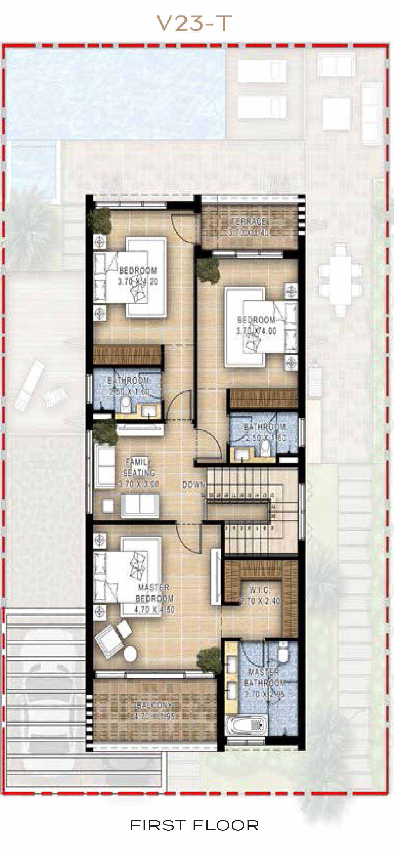 4 Bedroom + Pool + Maid floor plan