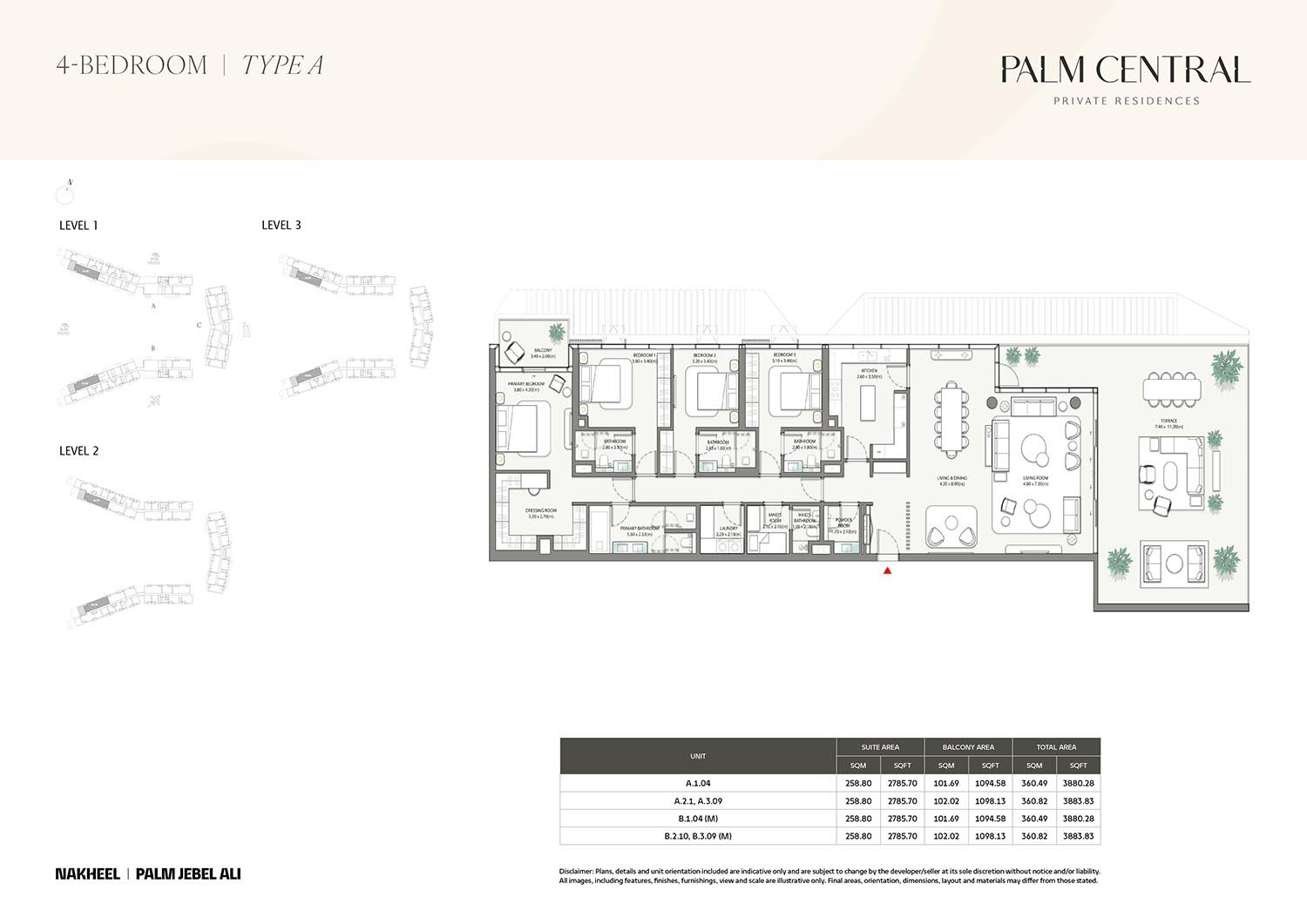4 Bedrooms + Maid floor plan