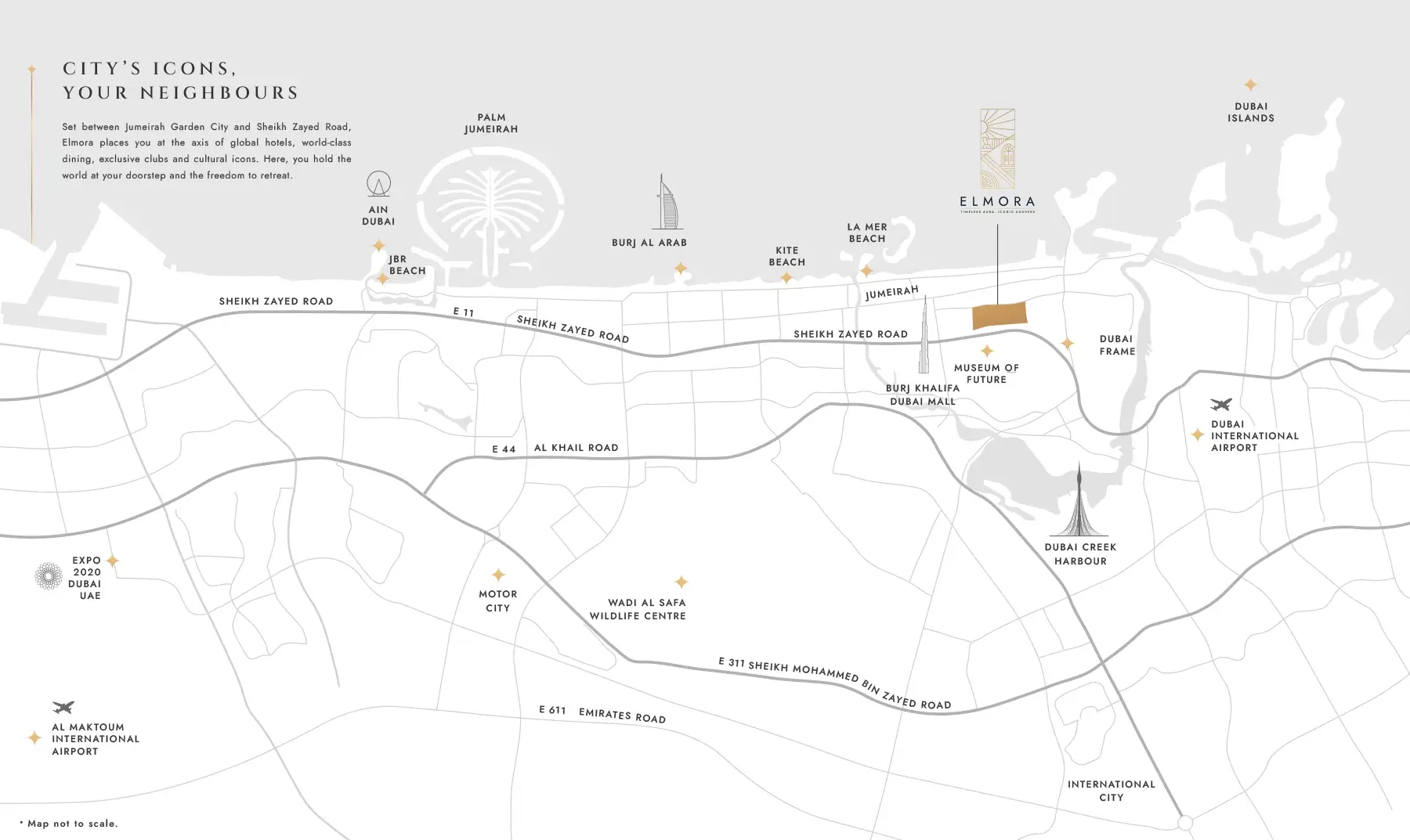 Elmora at Jumeirah Garden City location map