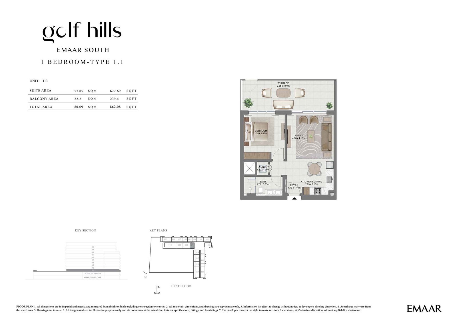 1 Bedroom floor plan