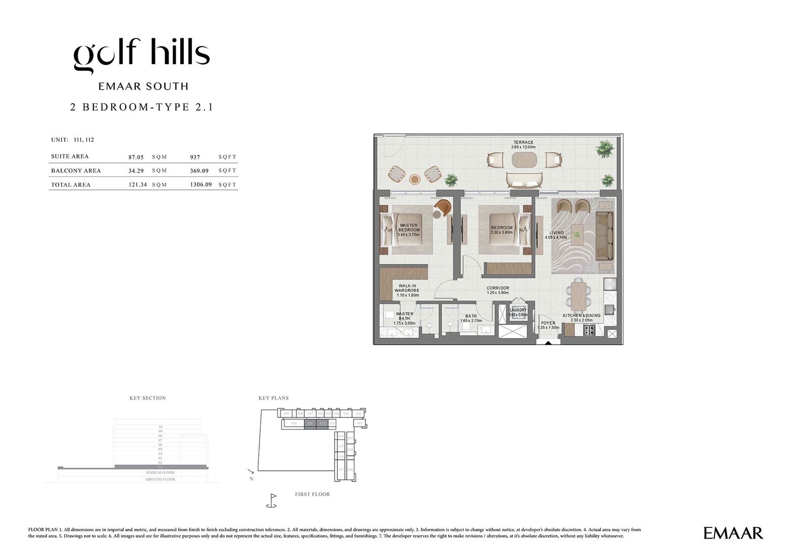 2 Bedrooms floor plan