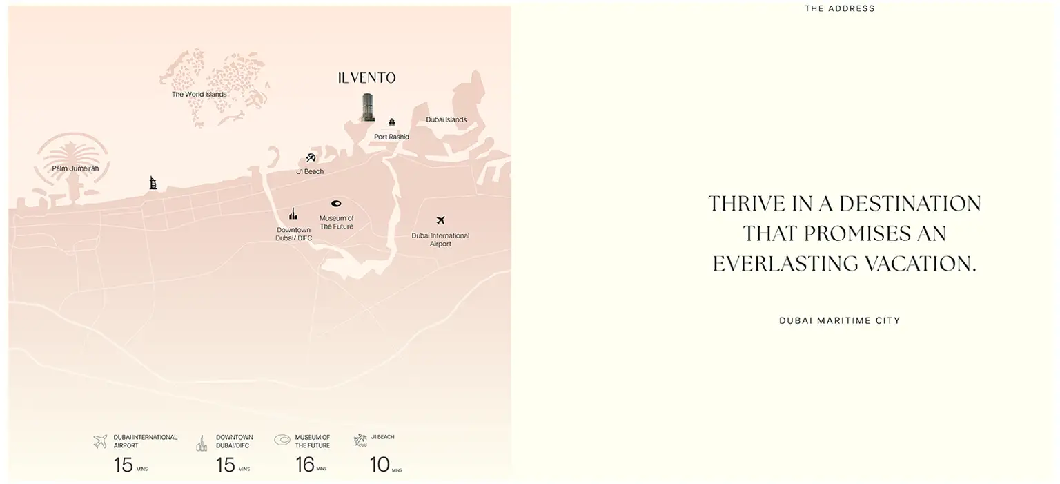 IL Vento at Dubai Maritime City location map