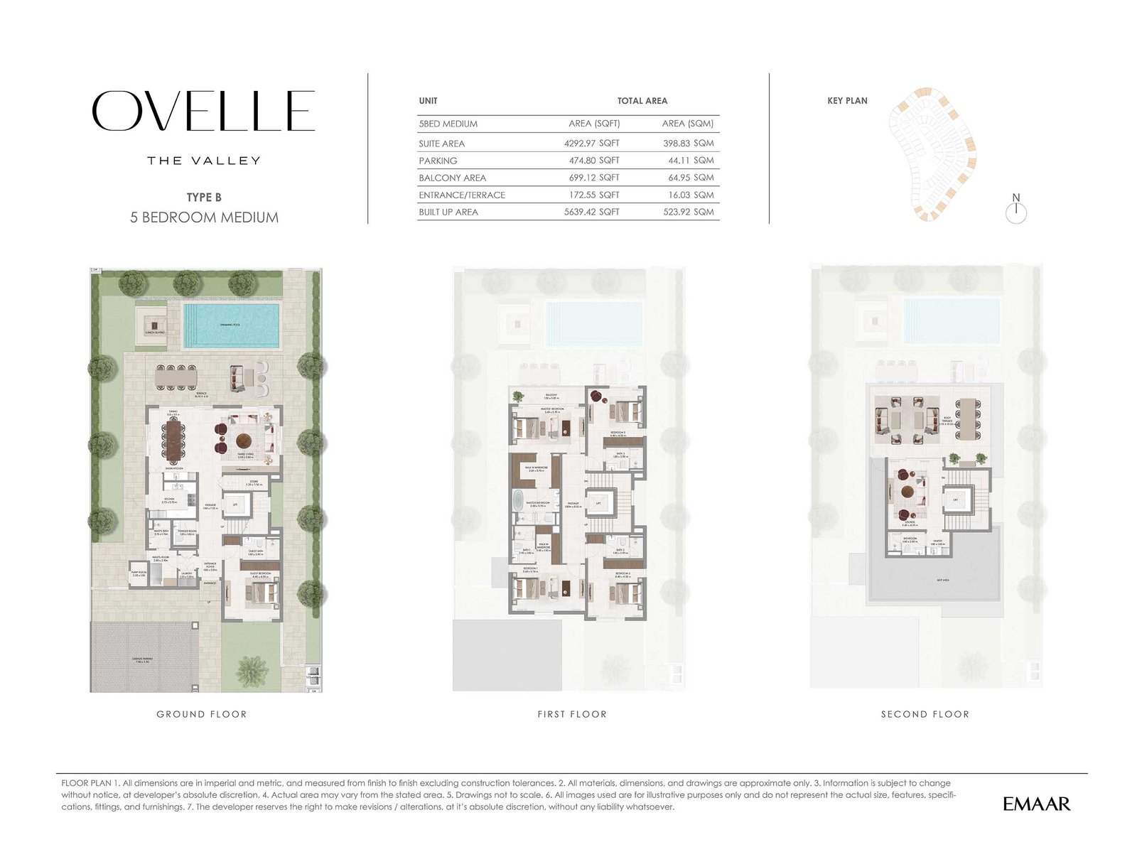 5 Bedrooms + Pool + Maid floor plan