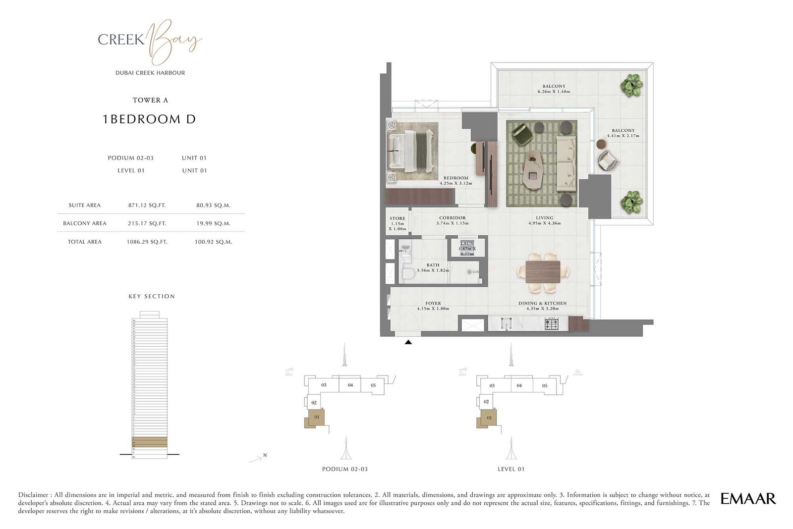 1 Bedroom floor plan