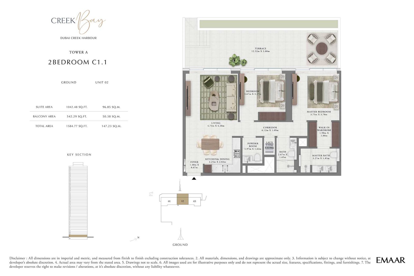 2 Bedrooms floor plan