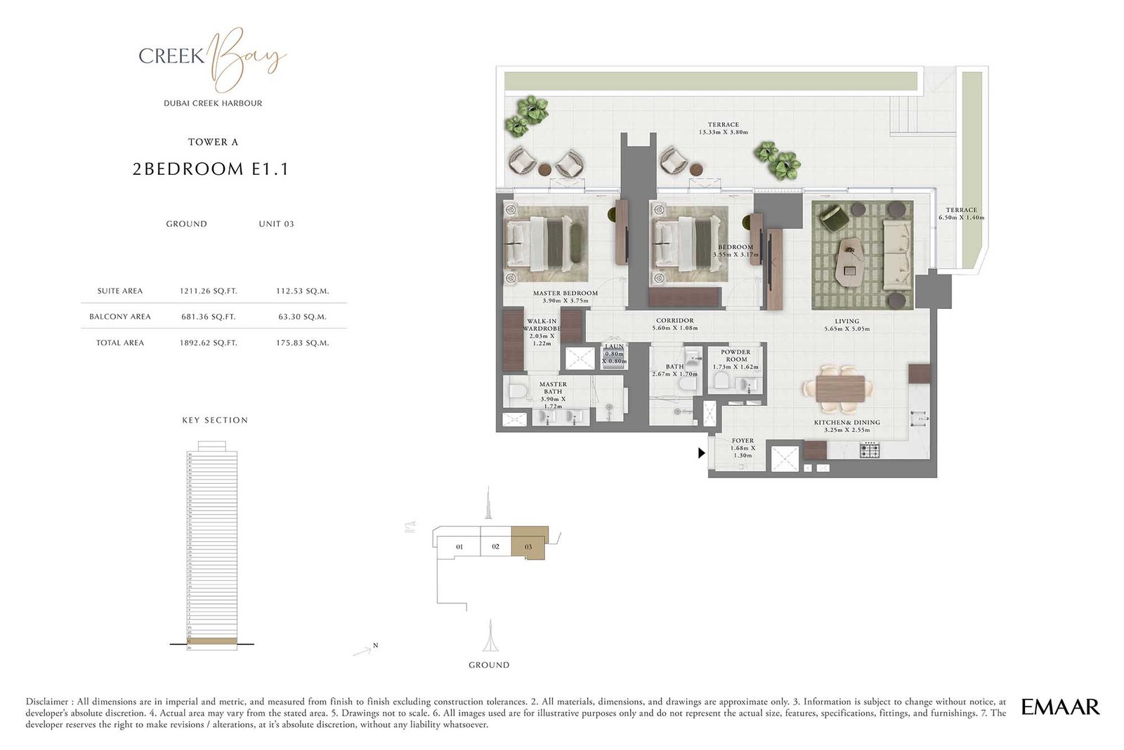 2 Bedrooms floor plan