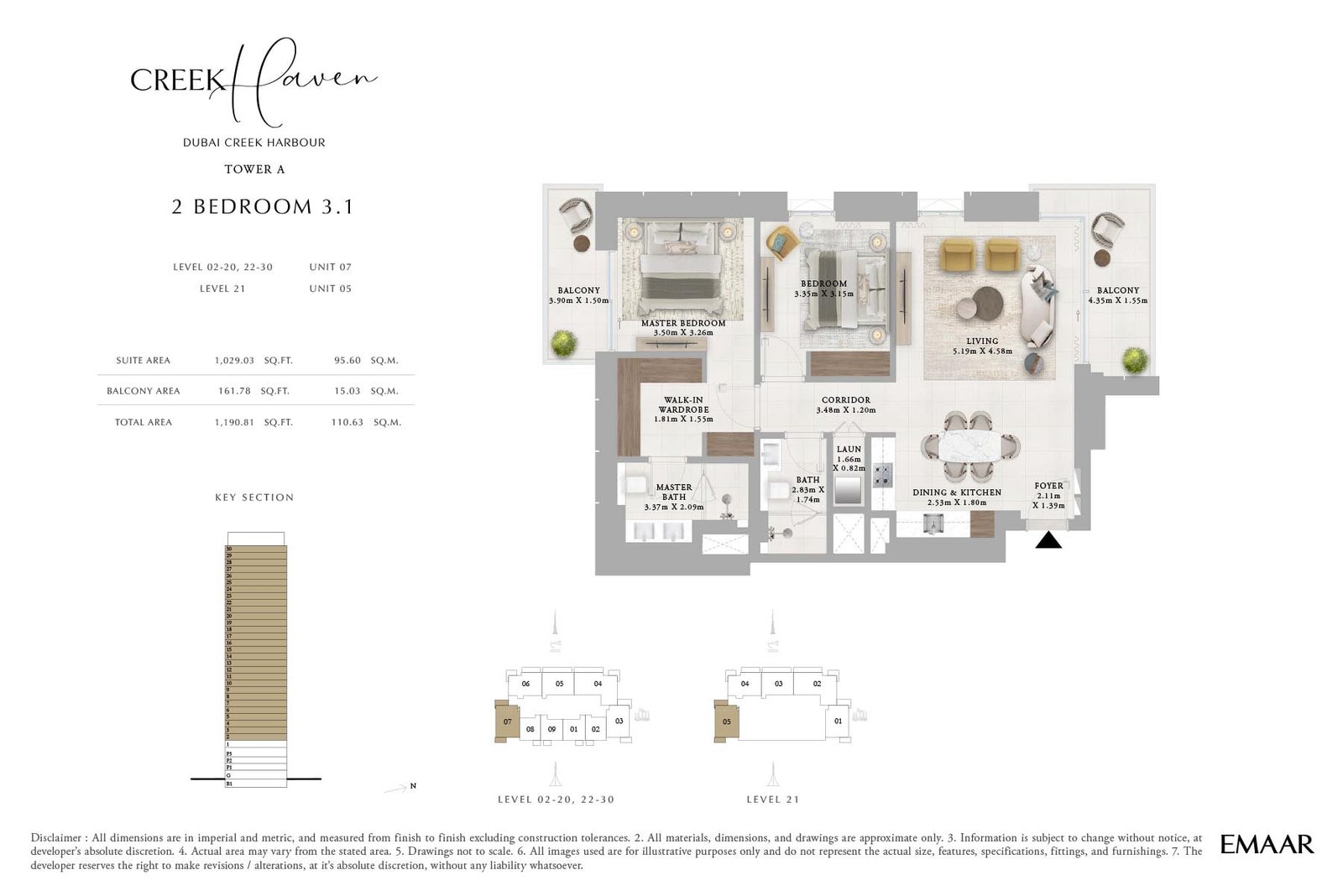 2 Bedrooms floor plan