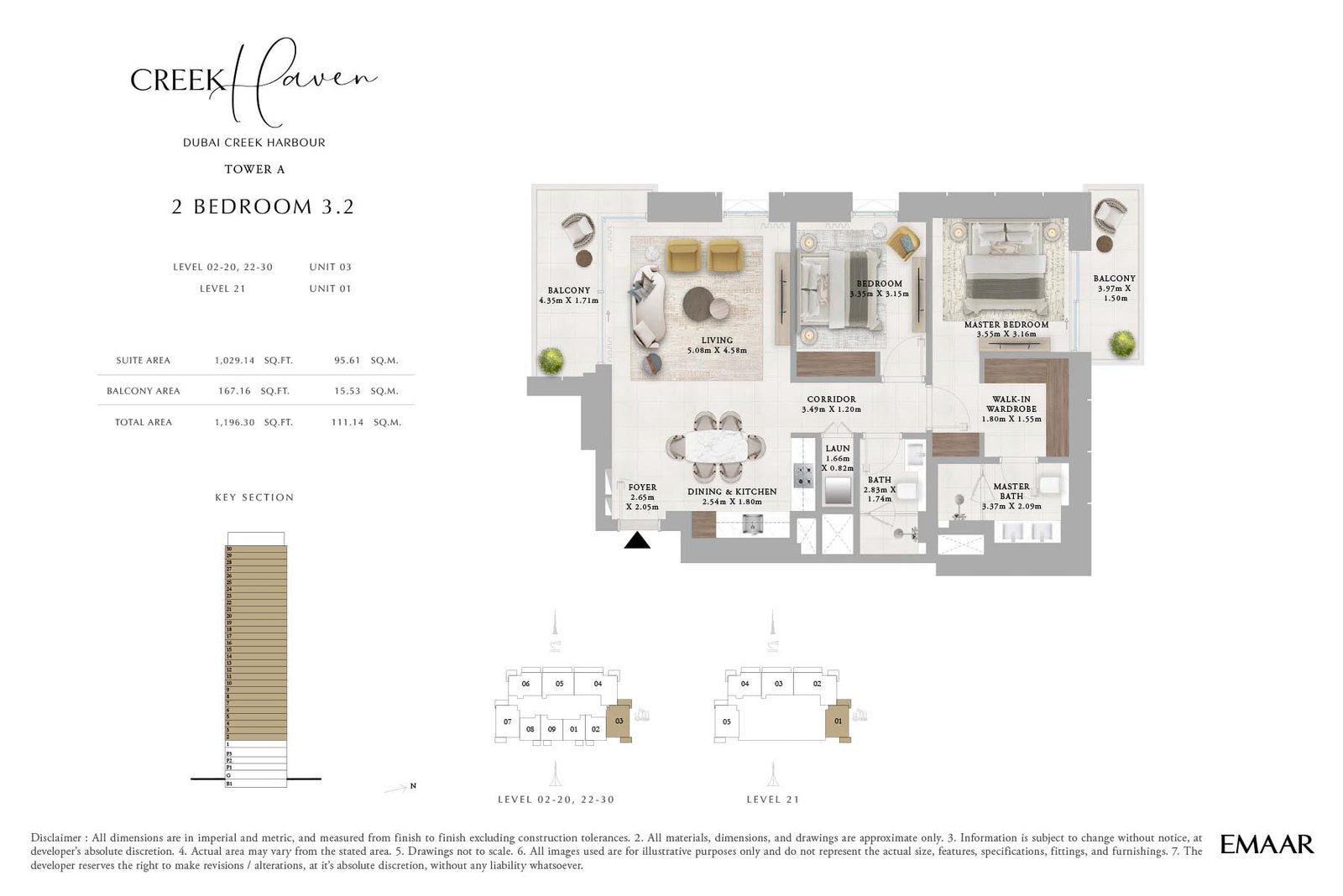 2 Bedrooms floor plan