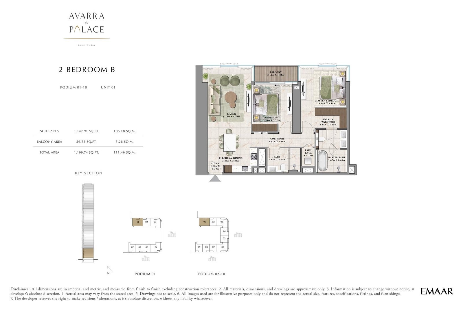 2 Bedrooms floor plan
