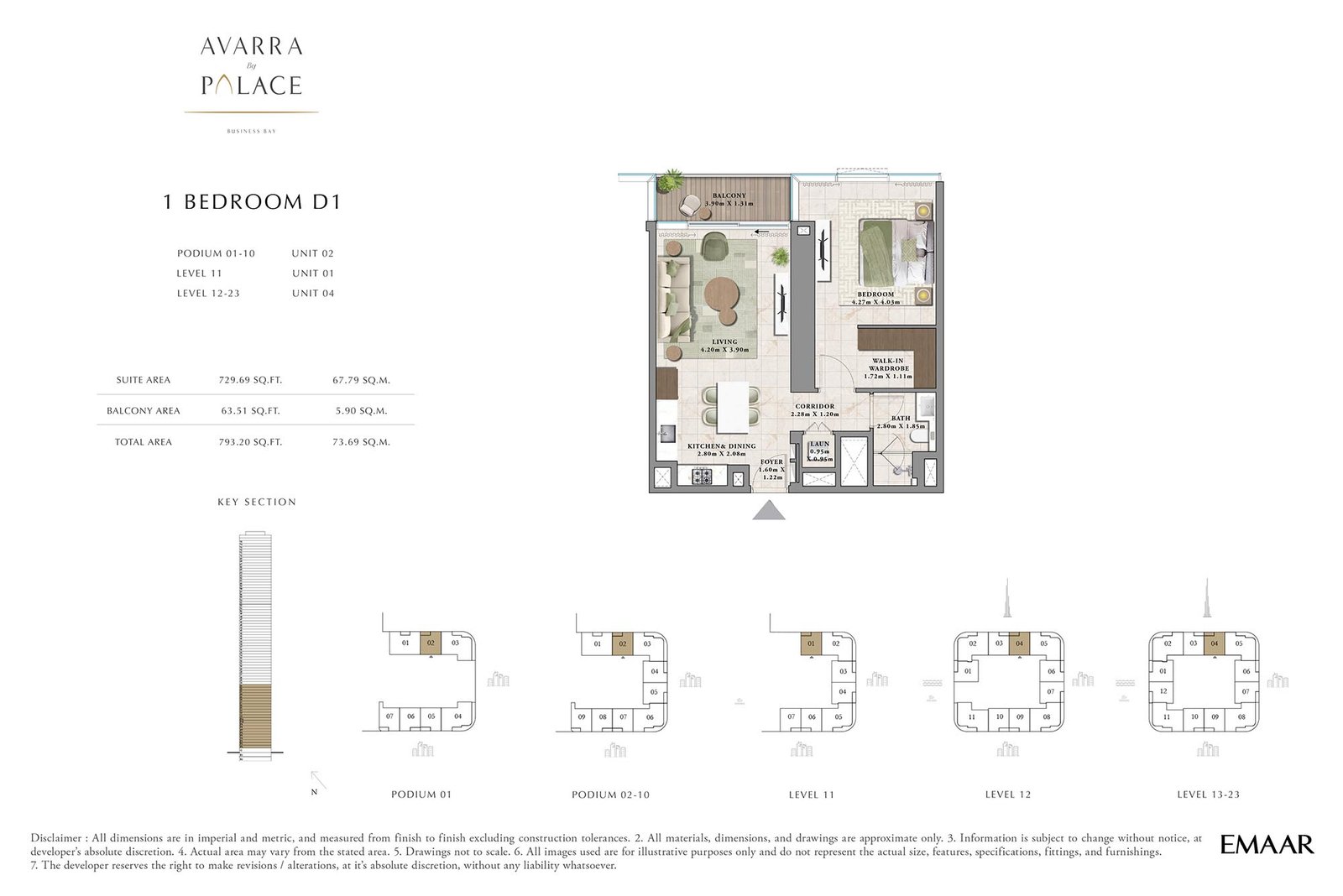 1 Bedroom floor plan