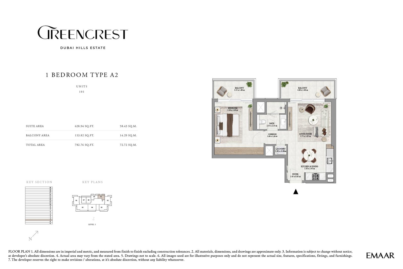 1 Bedroom floor plan
