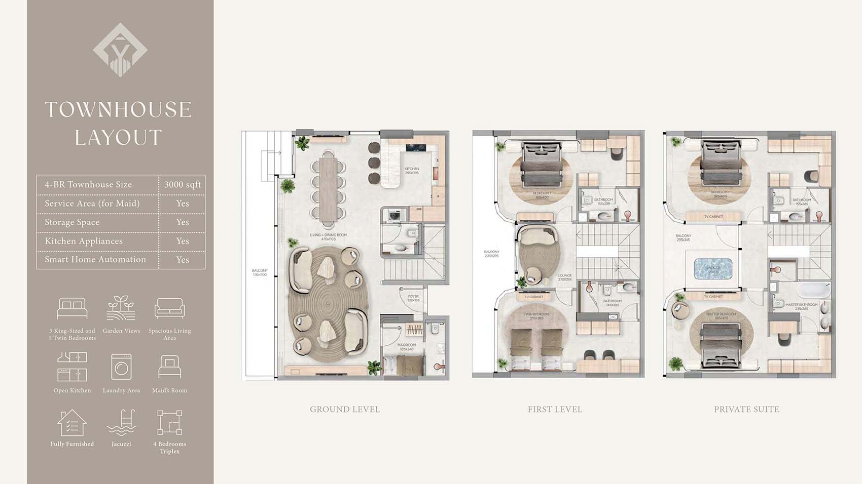 4 Bedrooms + Maid floor plan