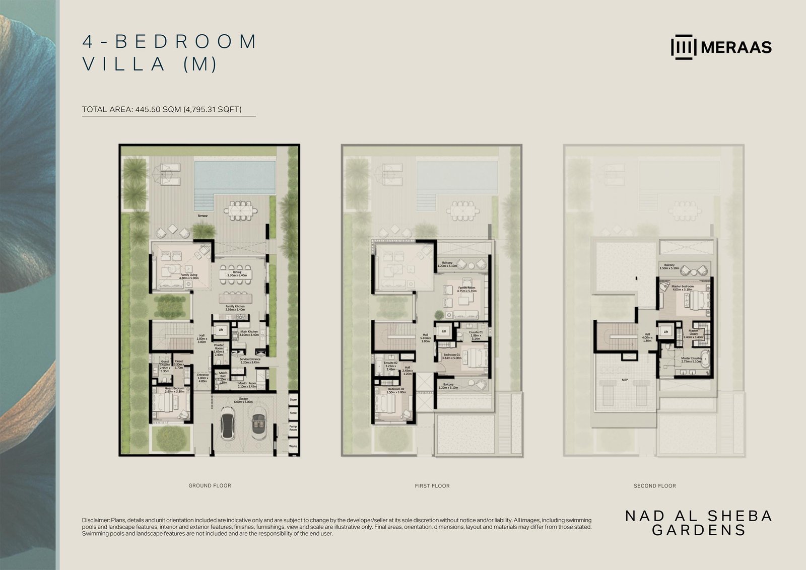 4 Bedroom + Pool + Maid floor plan