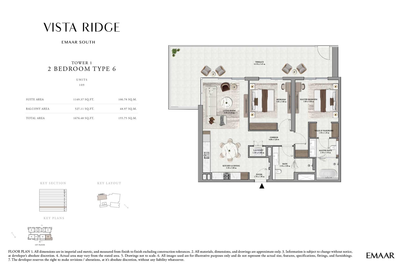 2 Bedrooms floor plan