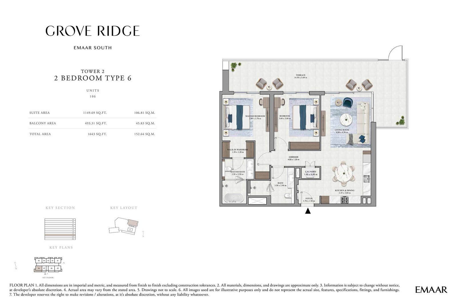 2 Bedrooms floor plan