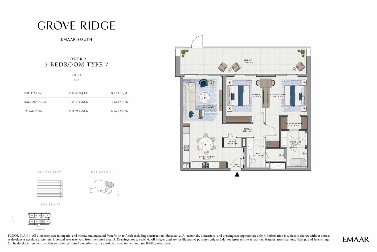 2 Bedrooms floor plan