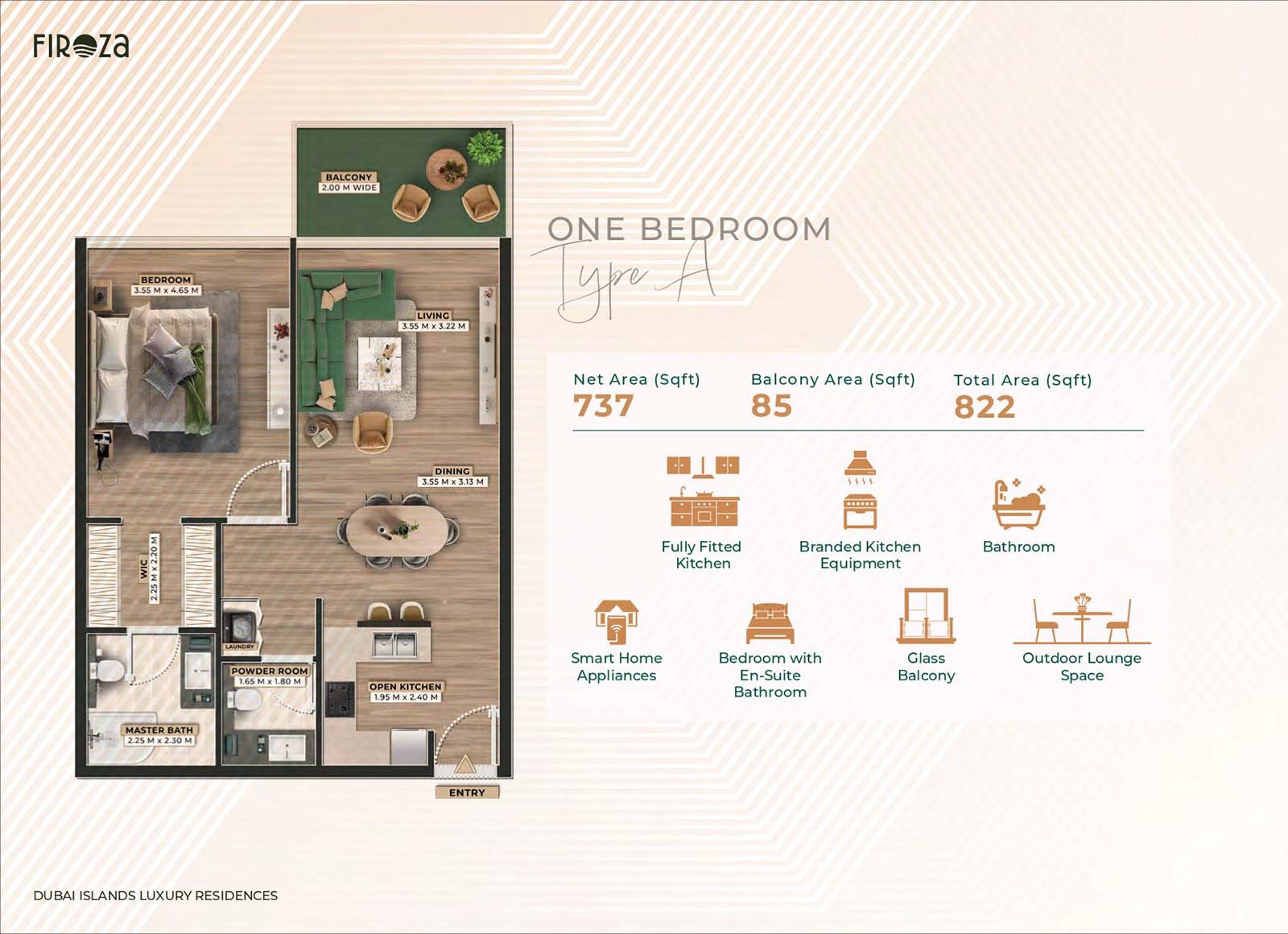 1 Bedroom floor plan