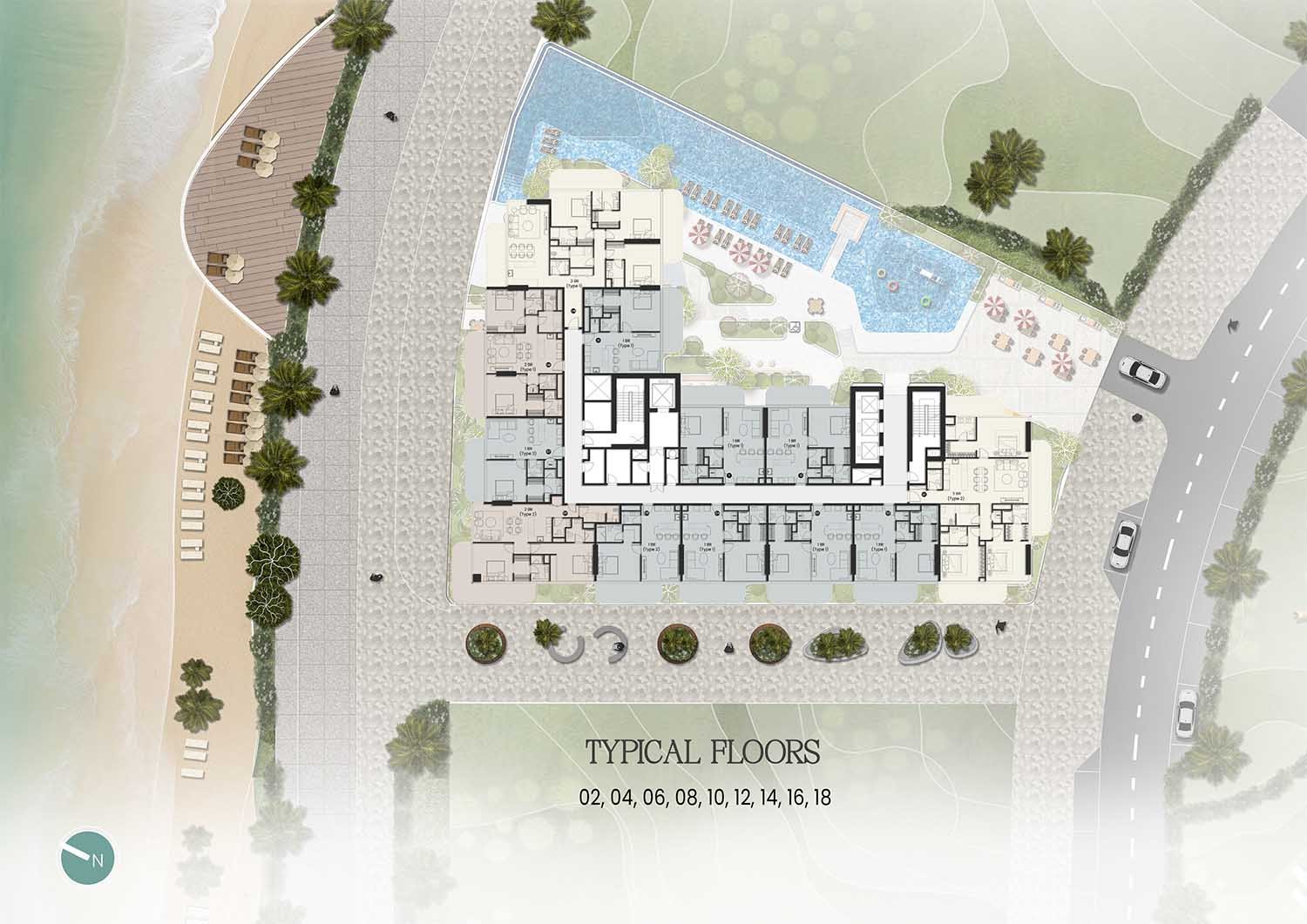 The Caden by Prescott Ground To Roof 02nd-18th Floor floor plan