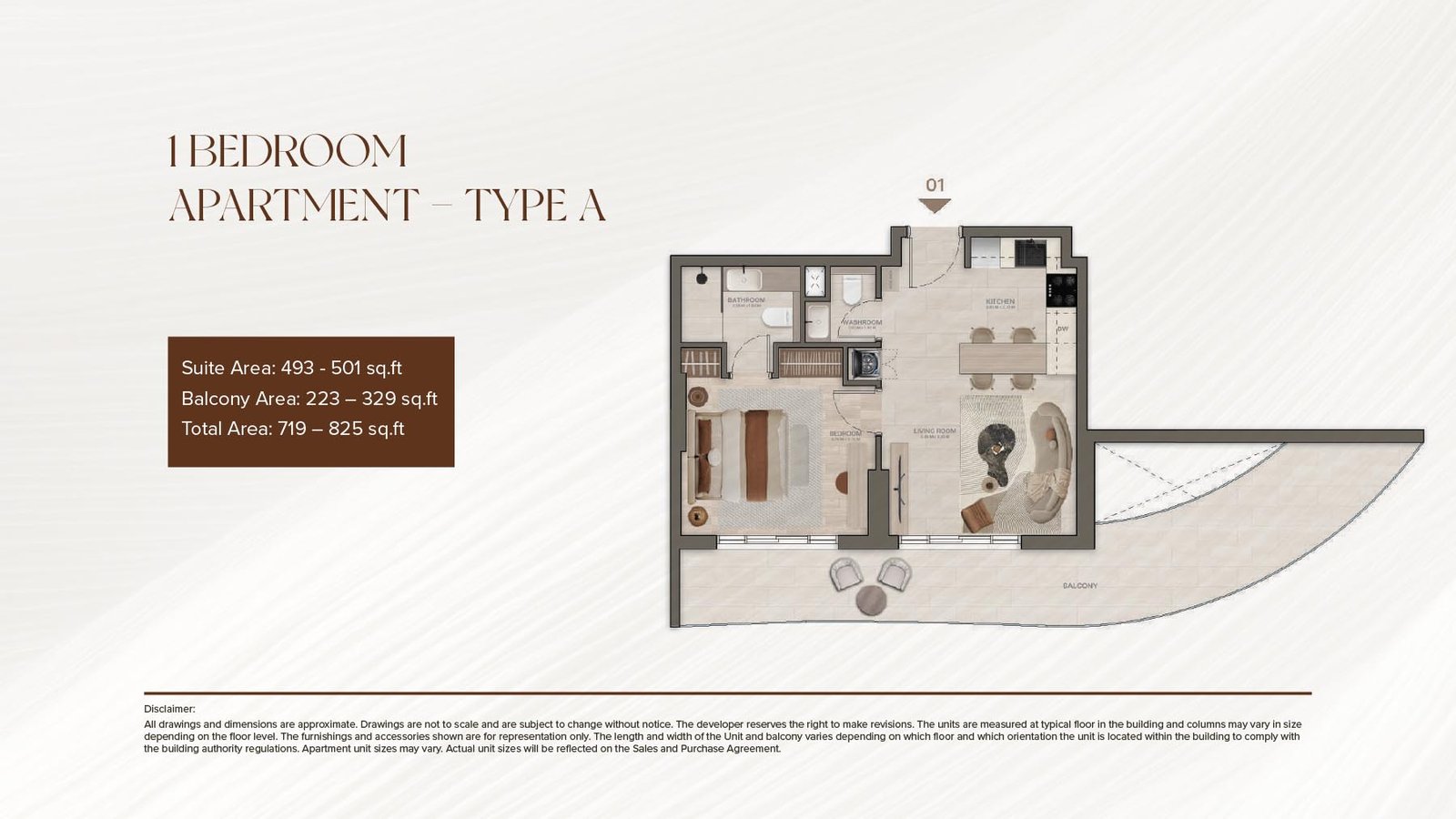 Stax Tower at JVC 1 Bedroom Type A floor plan