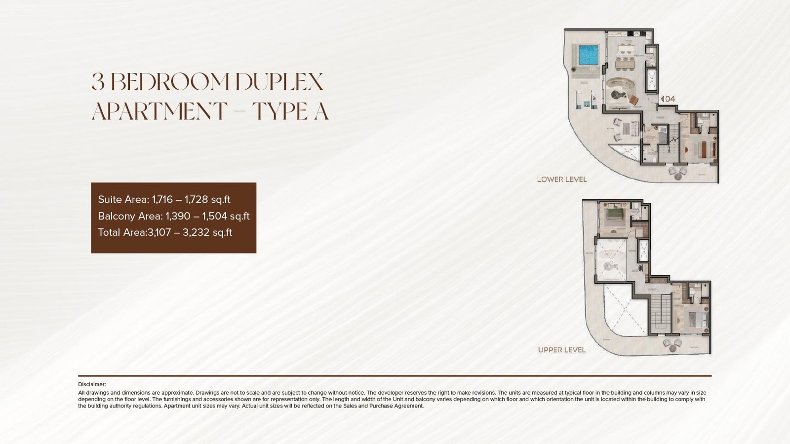 3 Bedroom + Pool + Maid floor plan