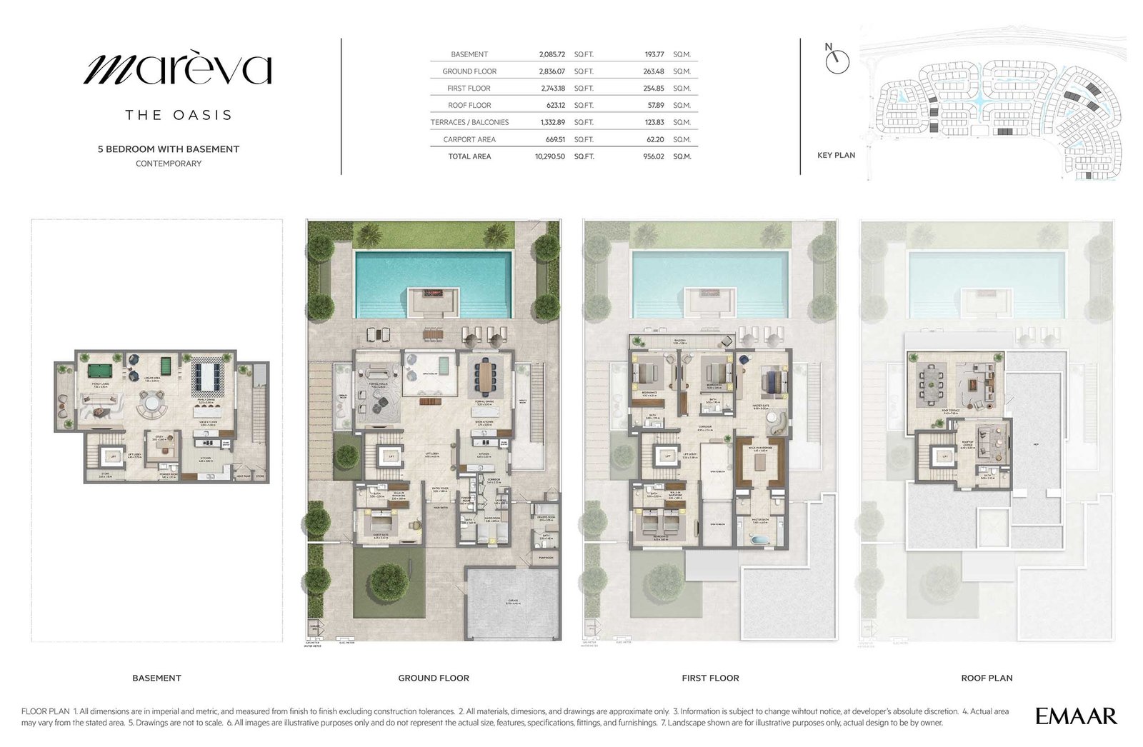 5 Bedrooms + Pool + Maid + Study floor plan