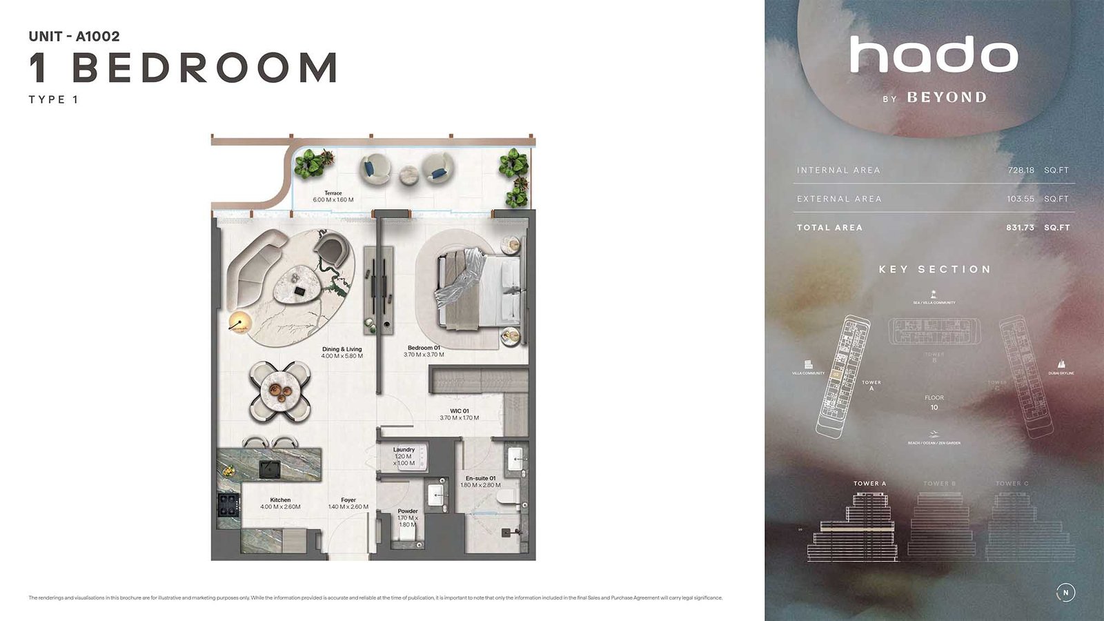 1 Bedroom floor plan