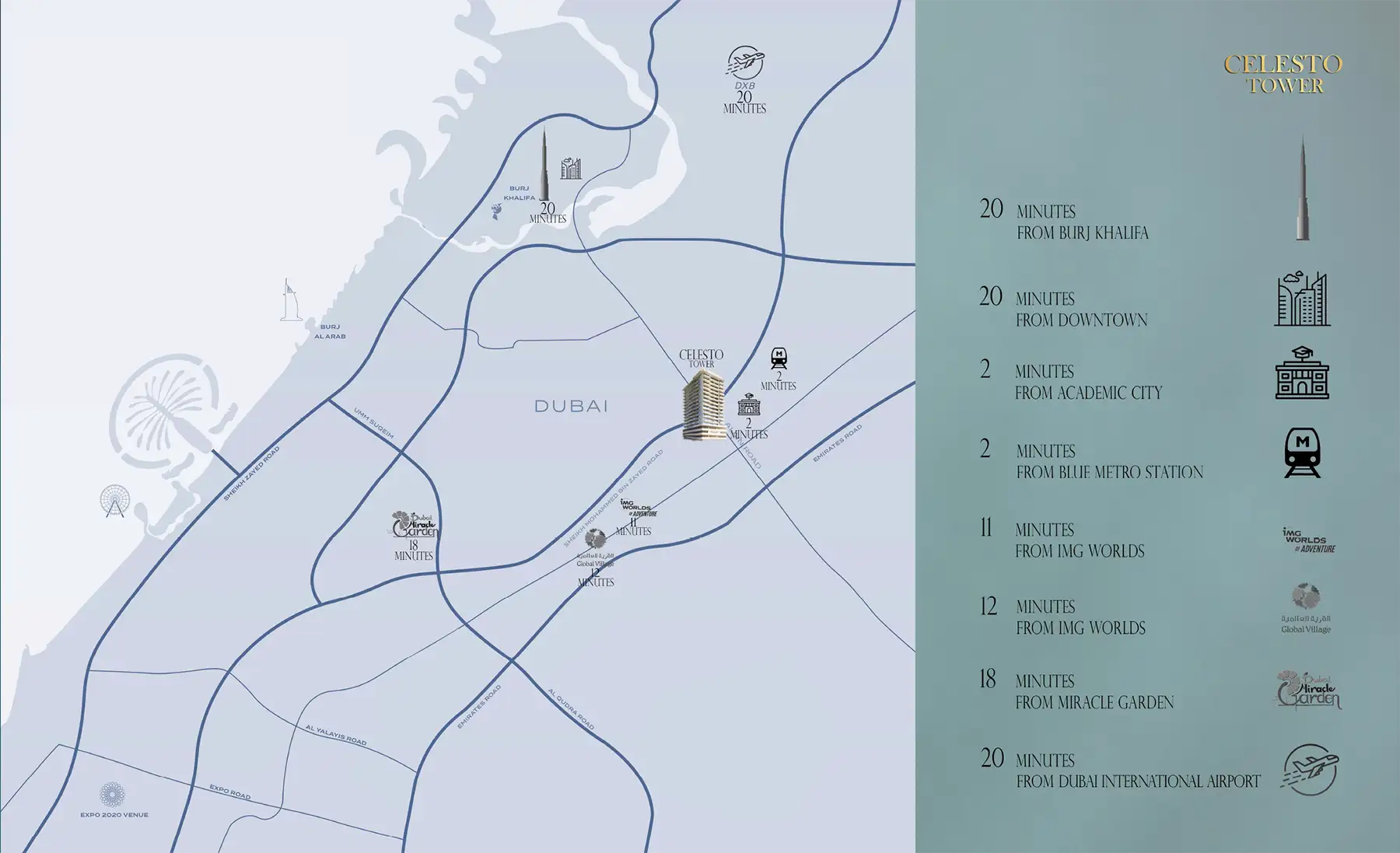 Celesto Tower location map