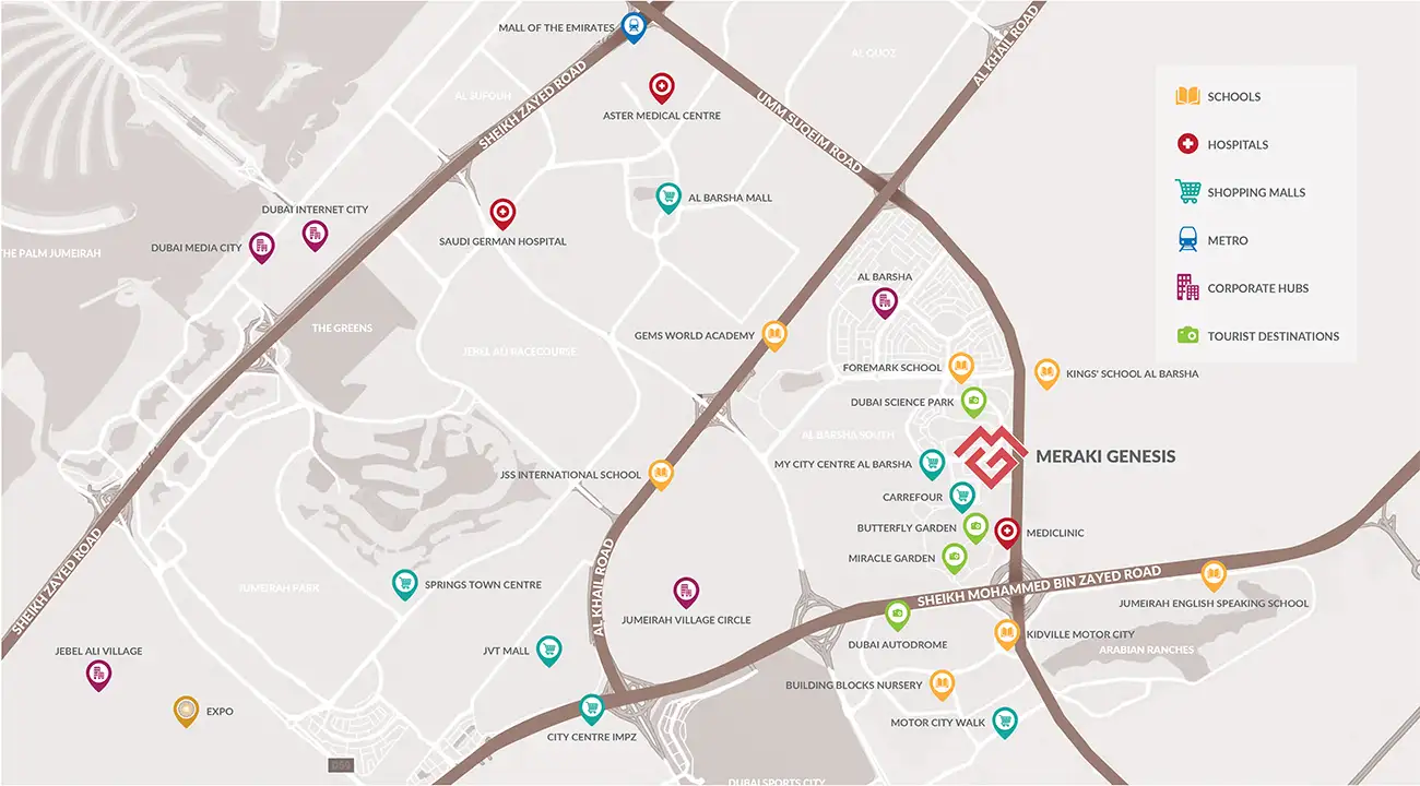 Genesis Residences location map