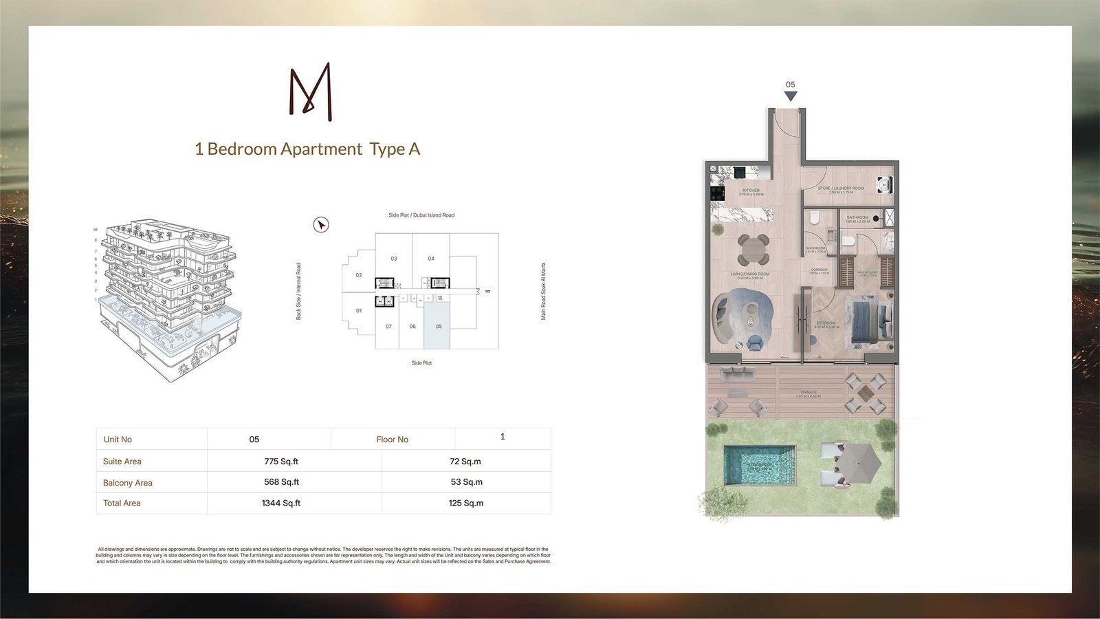 1 Bedroom floor plan