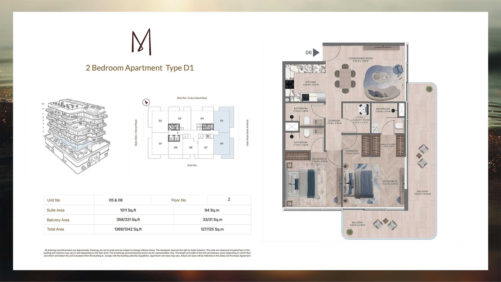 2 Bedrooms floor plan