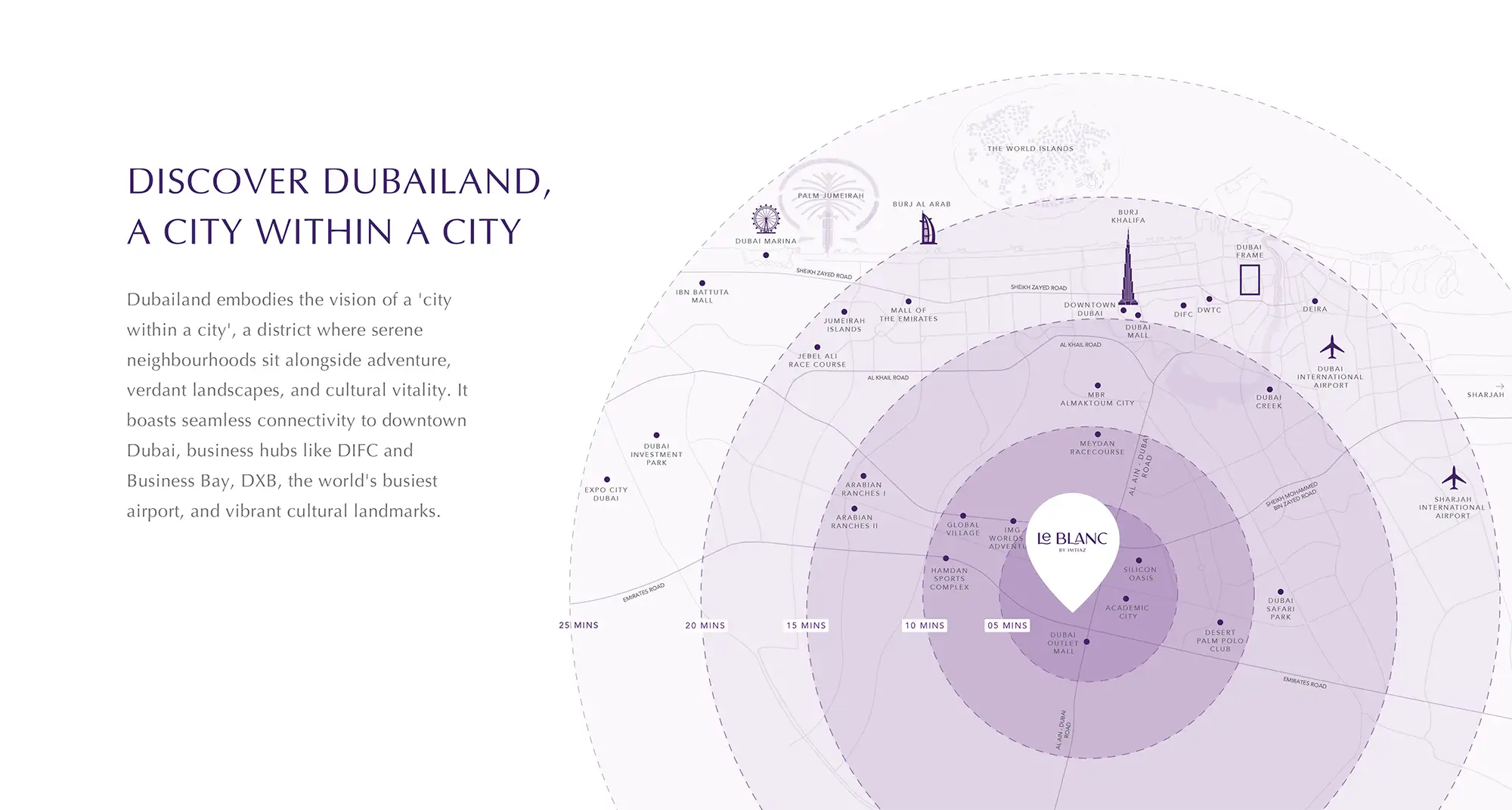 Le Blanc at Dubailand location map