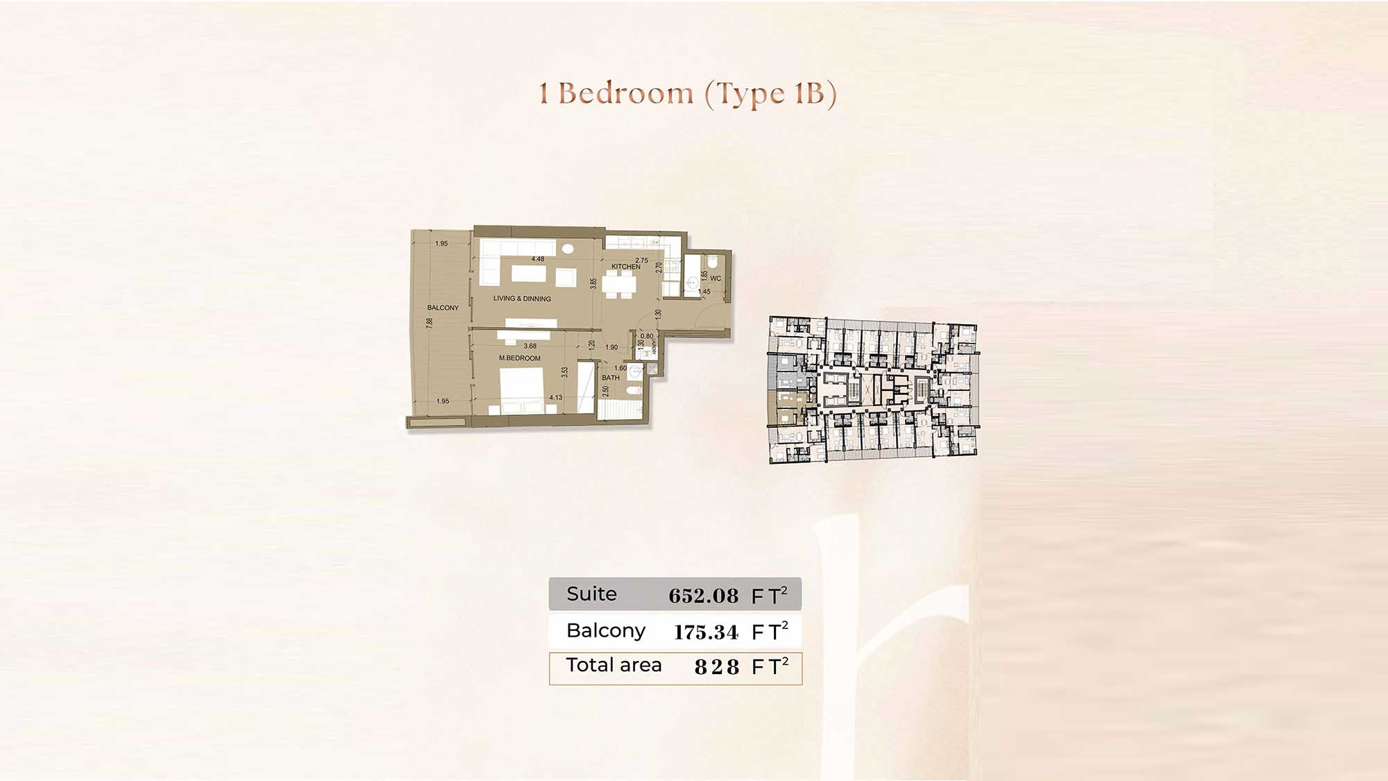1 Bedroom floor plan