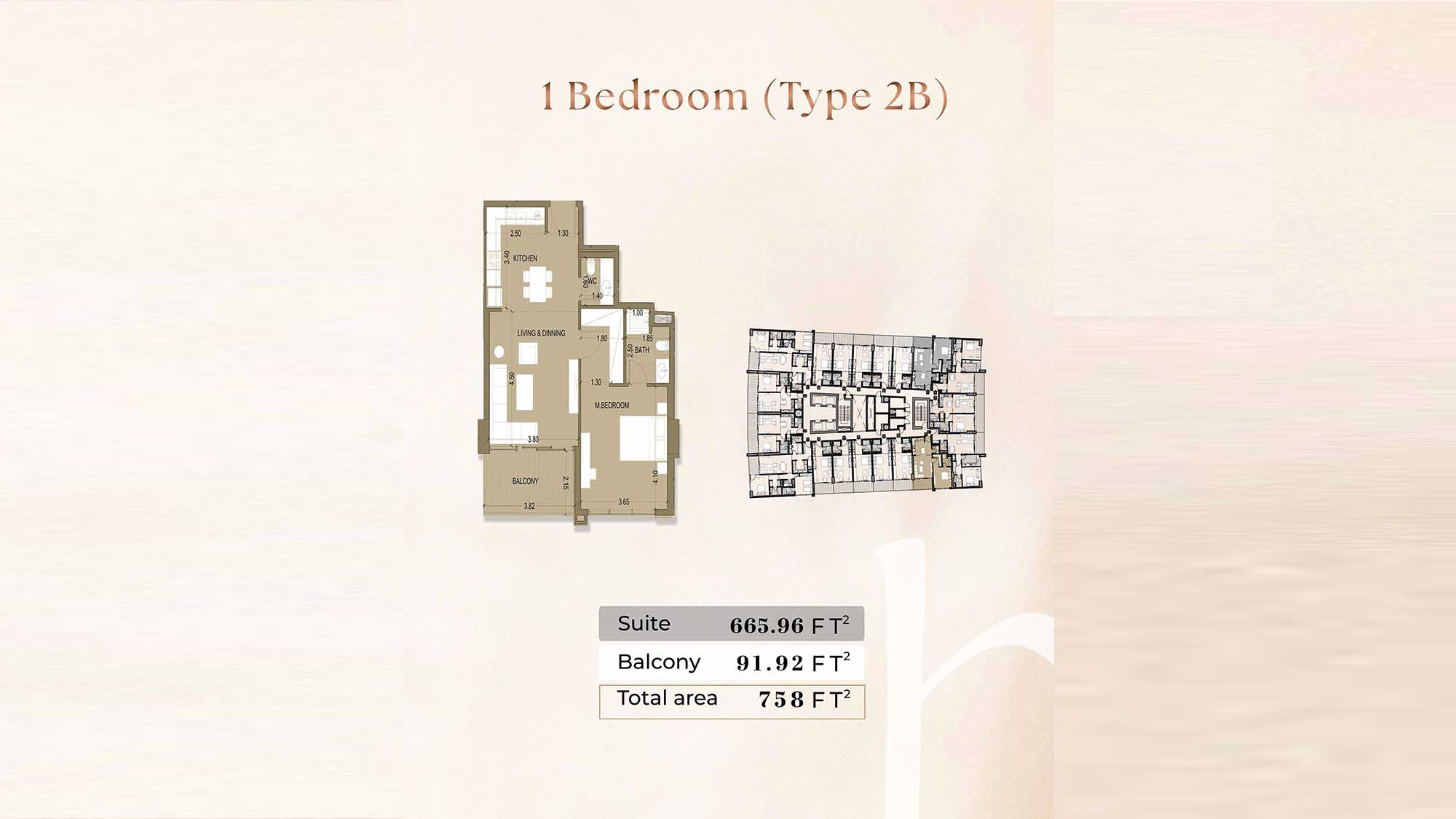 1 Bedroom floor plan