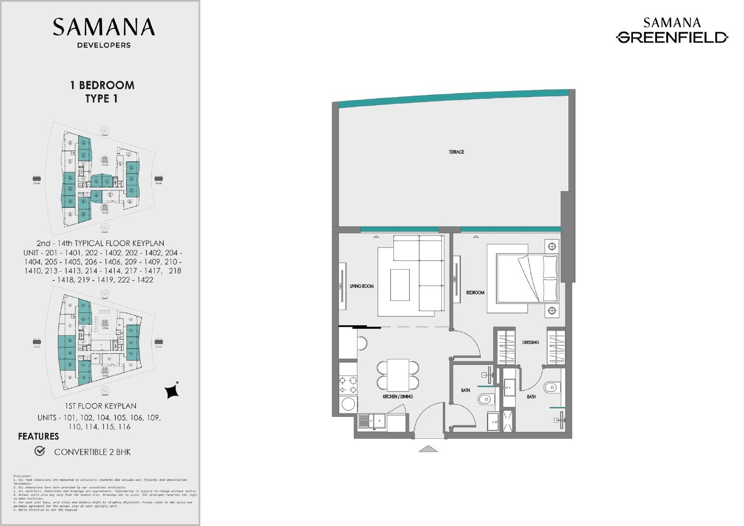 1 Bedroom floor plan