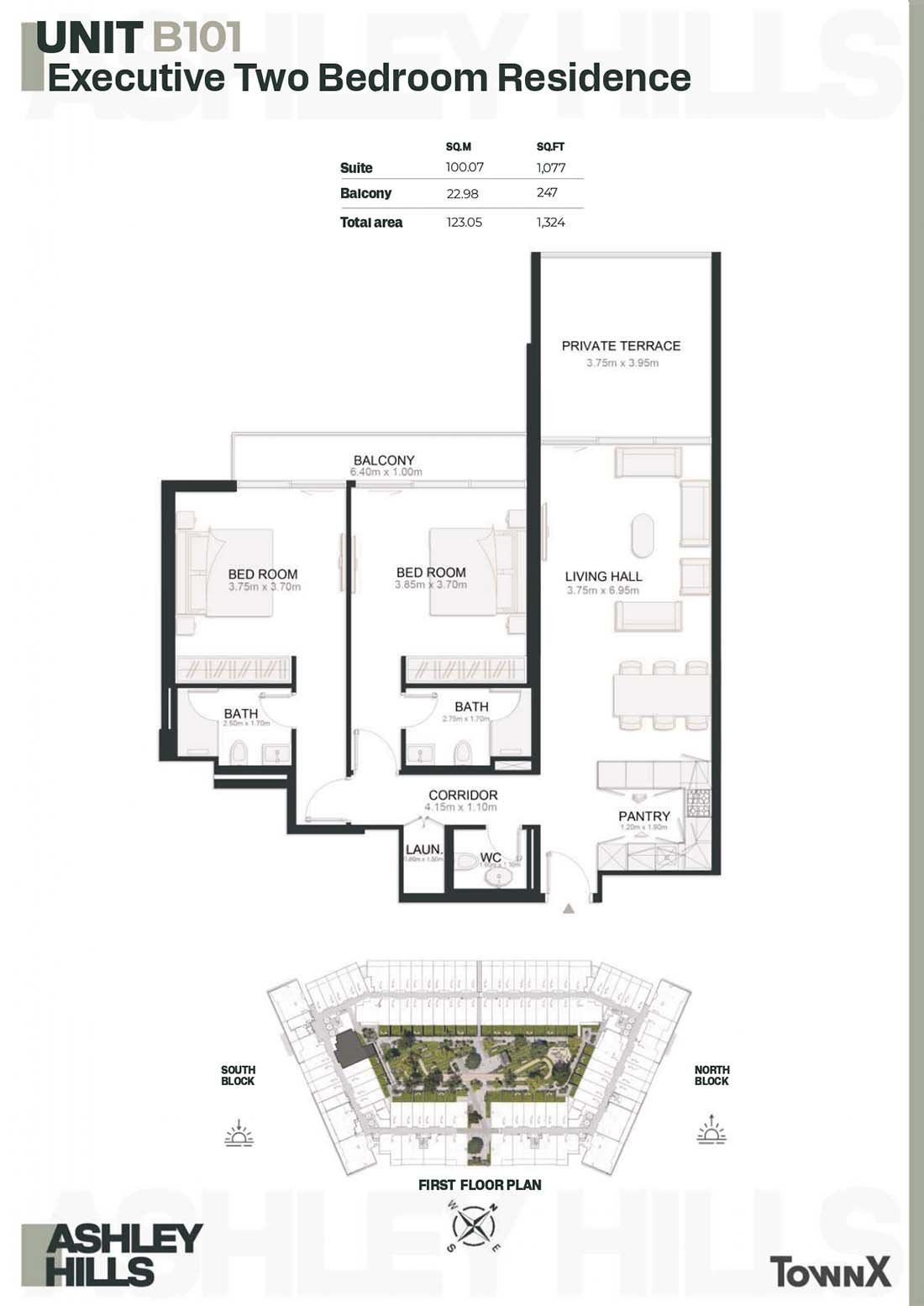 2 Bedrooms floor plan